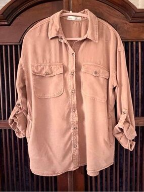 ♥️ BE COOL Dusty Rose Button-Down Shirt Medium